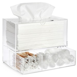 Juvale Acrylic Tissue Dispenser Box with Pull Out Drawer for Bathroom, 9.3 x 7 x 5 In - 1 of 4
