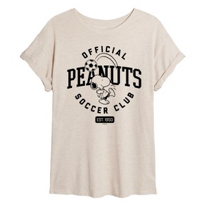 Women's - Peanuts - Peanuts Soccer Club Oversized Graphic T-Shirt - 1 of 4