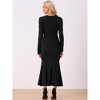 Allegra K Women's Floor Length Fishtail Bodycon Mermaid Long Maxi Dress with Belt - 3 of 4