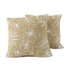 Throw Pillows, Decorative Throw Pillows with Inserts, Simulated Straw Weaving 18"x18" Square Pillows Set of 2, Casual Flowers - 2 of 4
