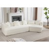 SeaCamel Modular Sofa: Modern Minimalist, free-combination upholstered design, round fiber + anti-wrinkle fabric, creamy white, expandable dimensions - 2 of 4