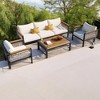 Mshliw 4-Piece Outdoor Sectional Sofa Set with Coffee Table – Patio Furniture with Cushions and Woven Rope Detailing for Garden, Balcony, or Patio - 2 of 4