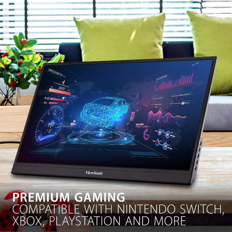 ViewSonic VX1755 17 Inch 1080p Portable IPS Gaming Monitor with 144Hz, AMD FreeSync Premium, 2 Way Powered 60W USB C, Mini HDMI, and Built in Stand, 4 of 10