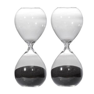 TopComfy Decorative Object Ferdinand 30 Minute Hourglass Set of 2 for Contemporary Home and Office Decor, Black, 6"*3"*8" - 1 of 4