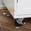 Aghana Digitals White Rolling Kitchen Cart with Rubberwood Top, Drawer, Adjustable Shelf Cabinet & - 4 of 4