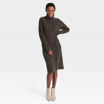 Women's Long Sleeve Mini Fleece Tunic Dress - Universal Thread™ Green Xxl :  Target