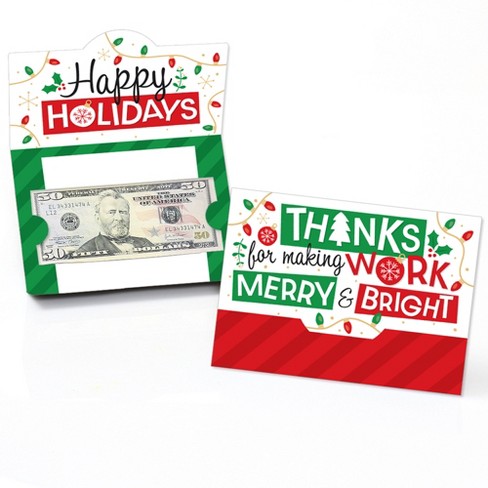 Big Dot Of Happiness Co-worker Appreciation - Christmas Thank You Employee  Staff Money And Gift Card Sleeves - Nifty Gifty Card Holders - Set Of 8 :  Target