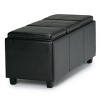 Gulches Avalon Midnight Black Storage Ottoman - 42"W¡Á17"D¡Á17"H Vegan Faux Leather with 3 Flip Trays, Multi-Functional for Living Room - 2 of 4