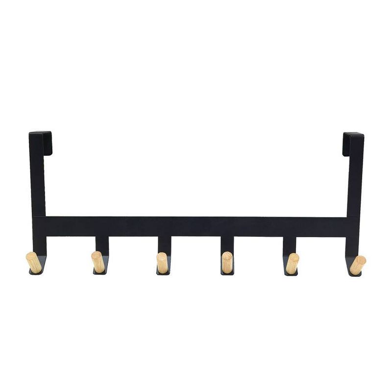 Mixed Material Over The Door 6 Hooks Rail Matte Black - Brightroom&#8482;, 2 of 3
