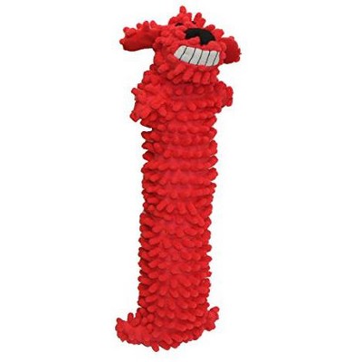 Multipet Loofa Floppy Plush Dog Toy in Red