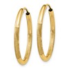 Black Bow Jewelry 2mm x 25mm 14k Yellow Gold Satin Diamond-Cut Endless Hoop Earrings - 2 of 4