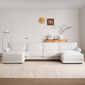 GDFStudio Oscar 142" 6-Seat Sectional Sofa with Extra-Wide Cushions and USB & Type-C Charging - 1 of 4