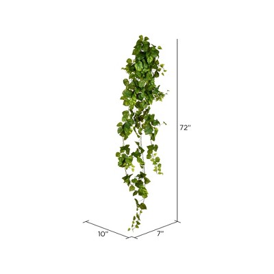 Lush Greenery 23" Artificial Pothos Hanging Bush