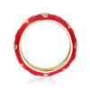 Young Adults/Teens Sterling Silver 14k Yellow Gold Plated Heart Stacking Band - 2 of 4