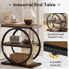 CAVINAS Industrial Style Narrow Wood Coffee Table with 3 Shelves,Slim Round End Table for Bedroom,Living Room,Living Room Furniture - 2 of 4