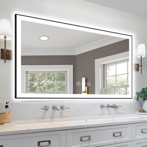 Sapphtopaz Frameless Bathroom Mirror, Rectangle Smart Vanity Mirror Decorative Wall Mirrors for Bathroom, Over Sink, Bedroom - 1 of 4