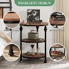 3-Tier Round Side Table, Living Room Accent Tables for Small Spaces, Small Corner Table with Storage Shelves, Metal Legs - 3 of 4