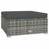 vidaXL Patio Footrest with Cushion Gray 27.6"x27.6"x11.8" Poly Rattan - 2 of 4
