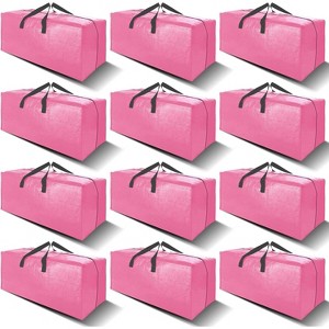 6/12pack Heavy Duty Extra Large Moving Bags W/Backpack Straps - Strong Handles & Zippers - 1 of 4