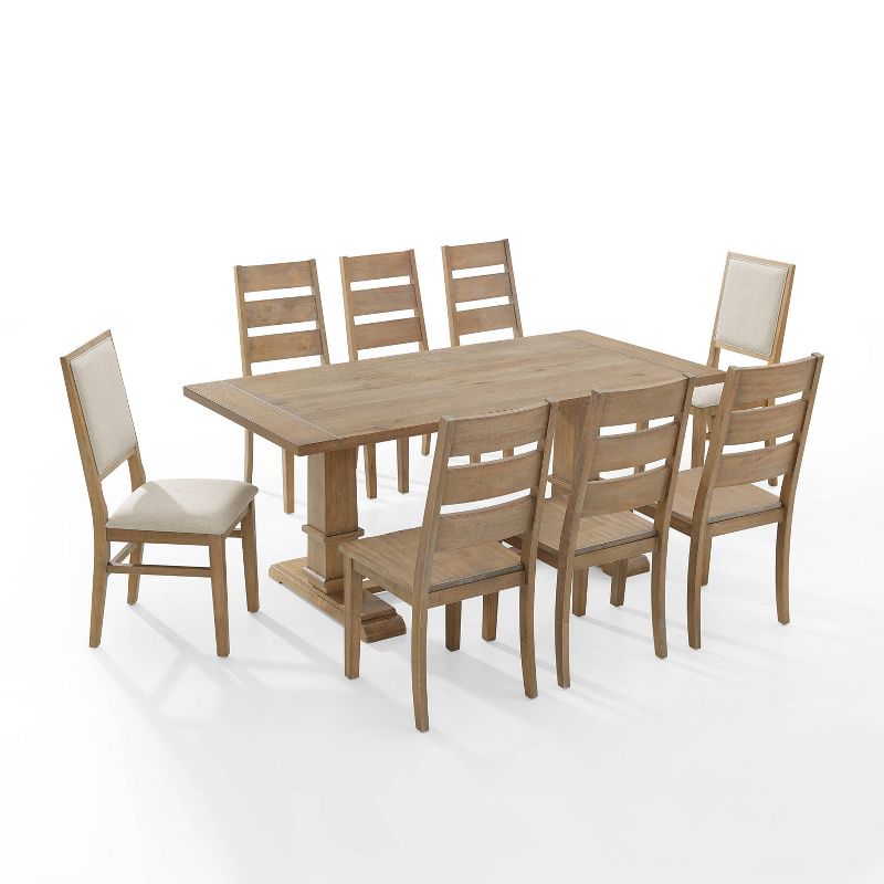 9pc Joanna Dining Set with 6 Ladder Back Chairs and 2 Upholstered Back Chairs Rustic Brown - Crosley, 6 of 21