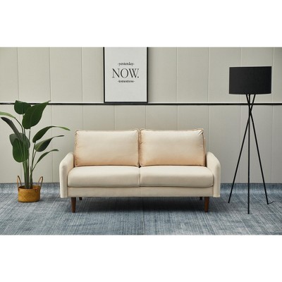 Velvet Sofa Mid-Century Modern Couch with Wooden Legs for Living Room