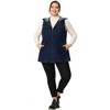 Agnes Orinda Women's Plus Size Hoodie Zipper Up Pocket Denim Oversized Sleeveless Jean Jackets - 3 of 4