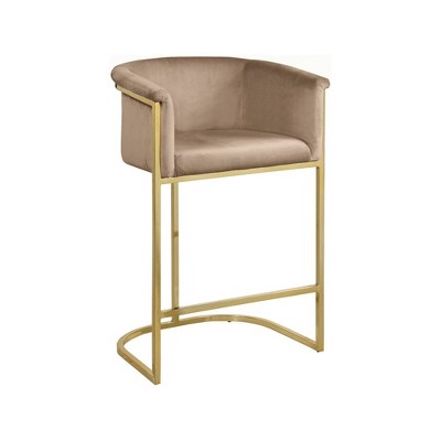 Meridian Furniture,Donatella Beige Velvet Stool