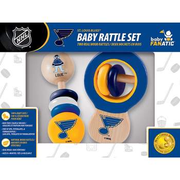 Baby Fanatic Wood Rattle 2 Pack - NHL St. Louis Blues Baby Toy Set