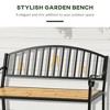 50" Garden Bench, Patio Loveseat with Antique Backrest - 4 of 4