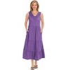 Collections Etc Eyelet Trim V-Neck Sleeveless Tiered Knit Dress - 4 of 4