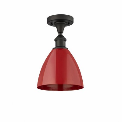 Plymouth Dome - 1 Light Semi-Flush Mount In Industrial Style-11.25 Inches Tall and 7.5 Inches Wide