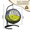Cat Swing Bed with Stand and Cushion,Rattan Cat Egg Chair Hammock,Wicker Hanging Bed for Indoor Cats and Small Pets-Maison Boucle - 2 of 4