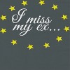 Rerun Island Women's I Miss My Ex Short Sleeve Graphic Cotton T-Shirt - Heavy Metal S - 2 of 4