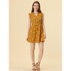 INSPIRE CHIC Women's V-Neck Ruffle Cap Sleeve A-Line Floral Chiffon Dress - 3 of 4