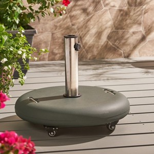 Gulches Wheelie Umbrella Base - Round Heavy-Duty Portable Stand for Patio, Garden, and Beach Umbrellas,Green - 1 of 4
