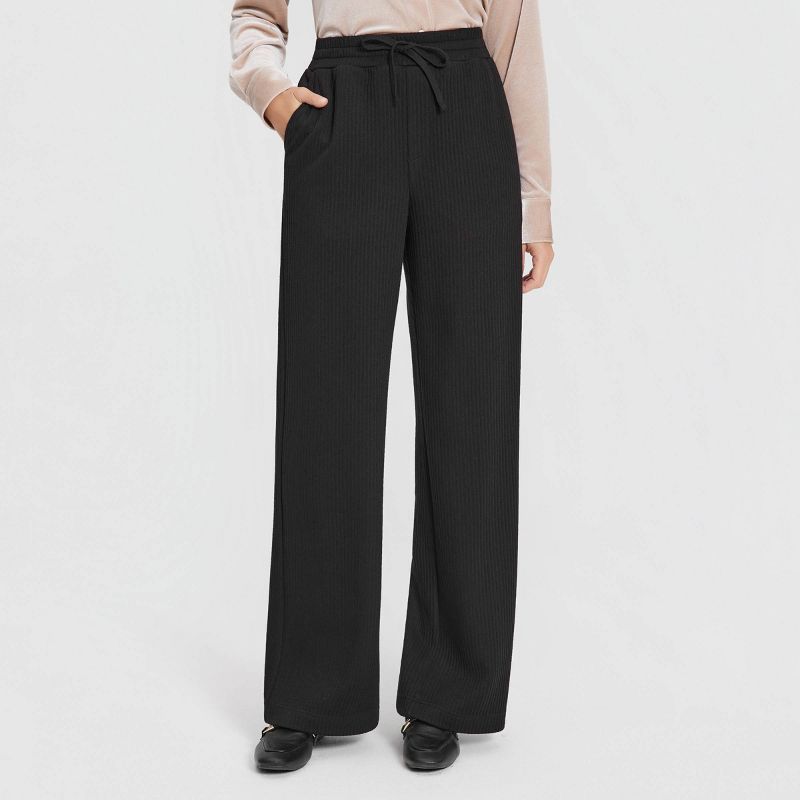 Women's Texture Pull-On Pants - Universal Thread™ Black XS