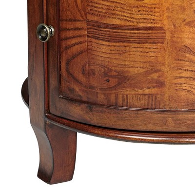 Kendall Vintage Cherry Wood Round Accent Table with Storage