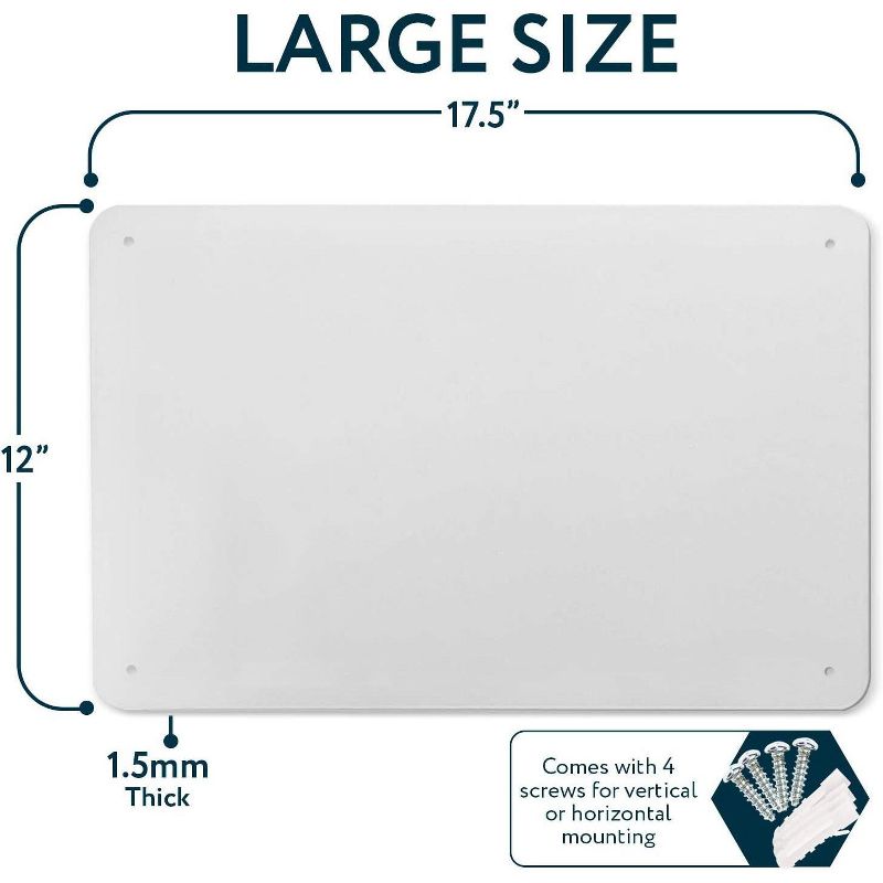 Impresa Magnetic Board for Wall - Board for Office, Home, Kitchen, and Classroom- Great for All Types of Magnets - Powder Coated Steel (17.5 x 12 In), 2 of 7