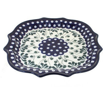 Blue Rose Polish Pottery Alyce Fancy Square Tray