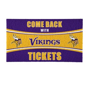 Evergreen Come Back with Tickets Minnesota Vikings 28" x 16" Woven PVC Indoor Outdoor Doormat - 1 of 4