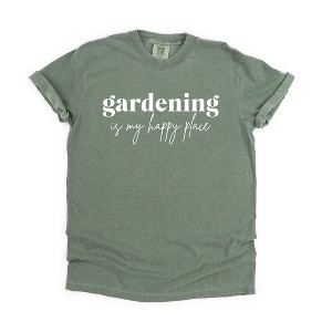 Simply Sage Market Women's Gardening Is My Happy Place Short Sleeve Garment Dyed Tee - 1 of 4