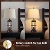 Set of 2 Farmhouse Table Lamps with Touch Control and LED Night Lights, Bedside Nightstand Lamps for Bedroom or Living Room–The Pop Home - 4 of 4