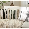 LISM 18x18 Inch Boho Chenille Tufted Pillowcase,Decorative Striped Square Pillow Covers Set of 2 - 3 of 4