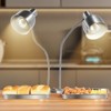 VEVOR Food Heat Lamp, 500W Electric Commercial Food Warmer Light, 2-Head Stainless Steel French Fry Heating Lamp with 3 Bulbs, Silver - 2 of 4
