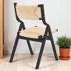 Wood Folding Dining Chairs Set of 2, Indoor Stackable Chairs with Woven Rattan Seat & Webbing Back, Foldable Wooden Side Chairs for Kitchen - 4 of 4