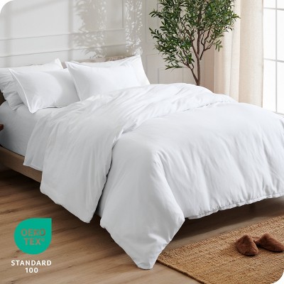 Oversized King White Microfiber Duvet Cover Set