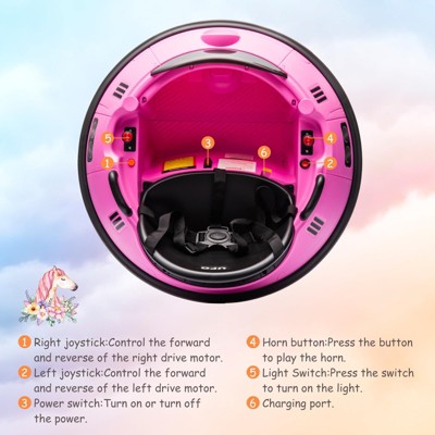 12V Pink Electric Kids Bumper Car with Remote Control