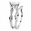 Slickblue Polished Stainless Steel Wedding Ring for Women with Clear CZ, Marquise Cut, Pave Design, Sizes 5-10 - 3 of 4