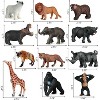 12-Piece Wild Animal Figurines Set with Fact Cards, Realistic Elephant, Lion & Giraffe Toys for Educational Play and Party Decor - 2 of 4