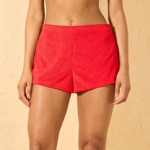 Women's High Slit Terry Swim Cover Up Shorts - Wild Fable™ - 1 of 3
